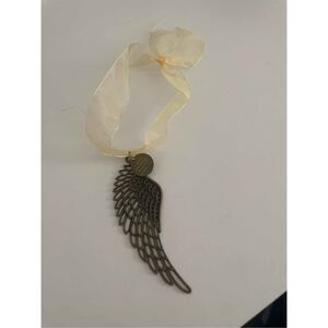 Gold Rustic Angel Wing Car Mirror Dangle